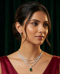 Green Layered Necklace Set