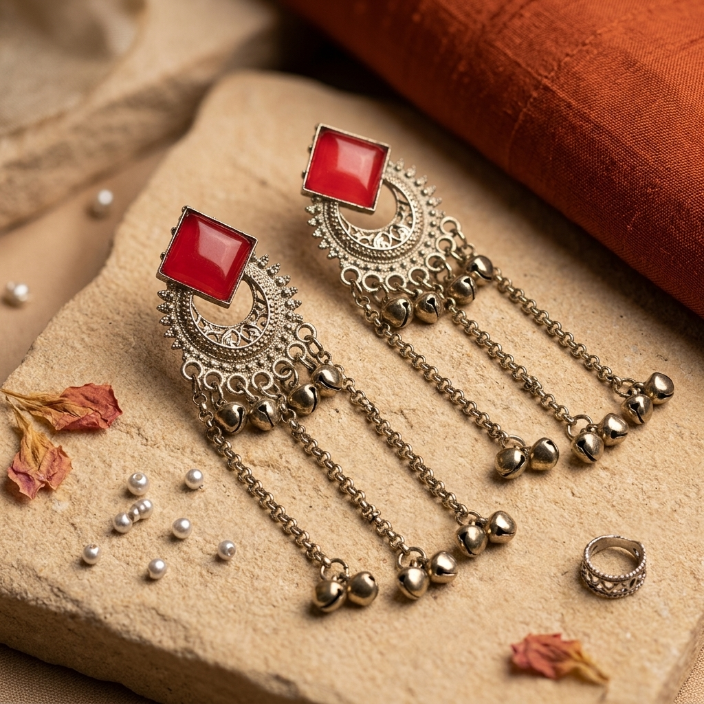 Oxidized Chand Bali Jhumka