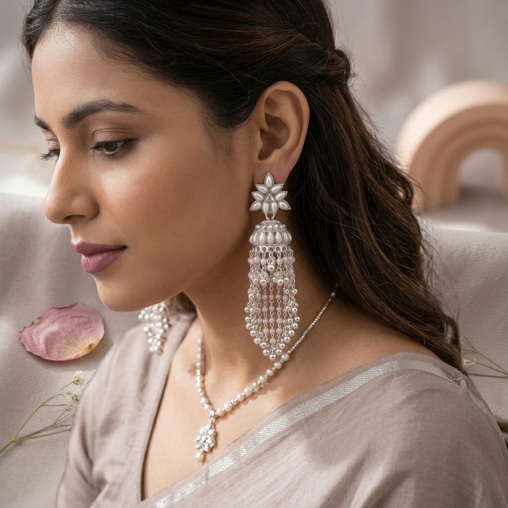 Pearl Tassel Jhumka
