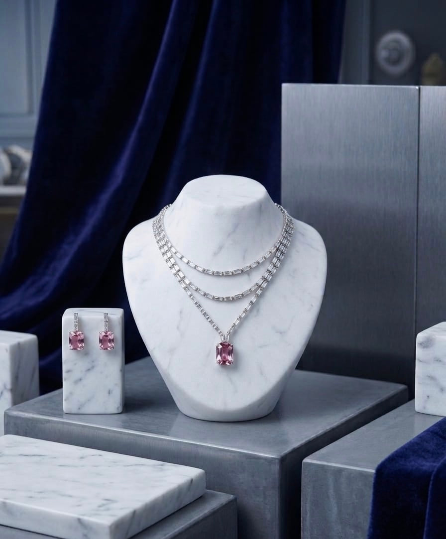 Pink Layered Necklace Set