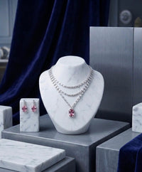 Pink Layered Necklace Set