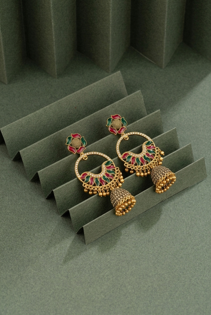 Floral Hoops Jhumka