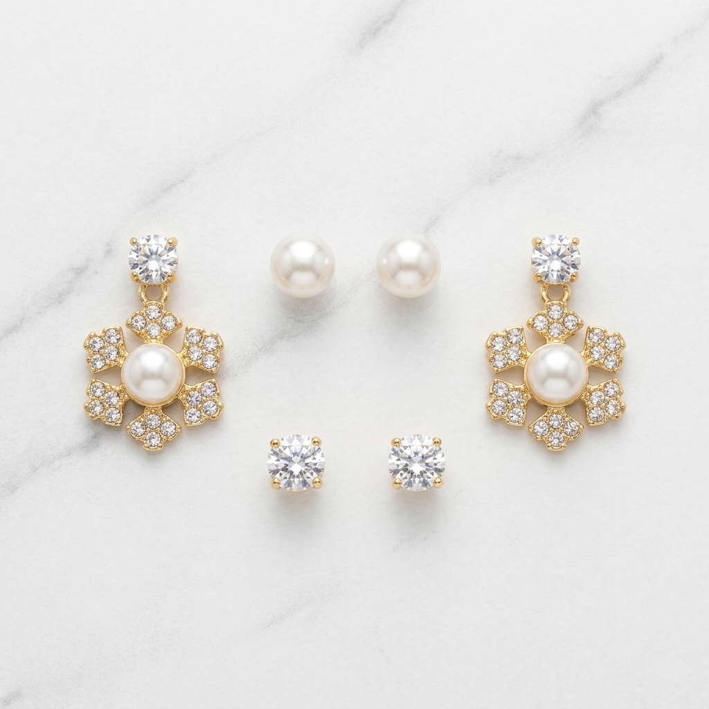 Sun Petal Earrings Set