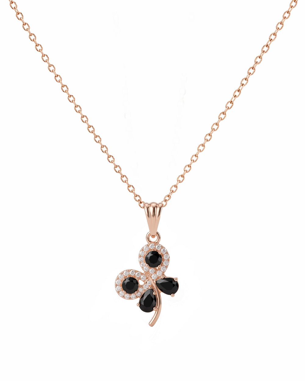 Lucky Clover Black Onyx Pendant
